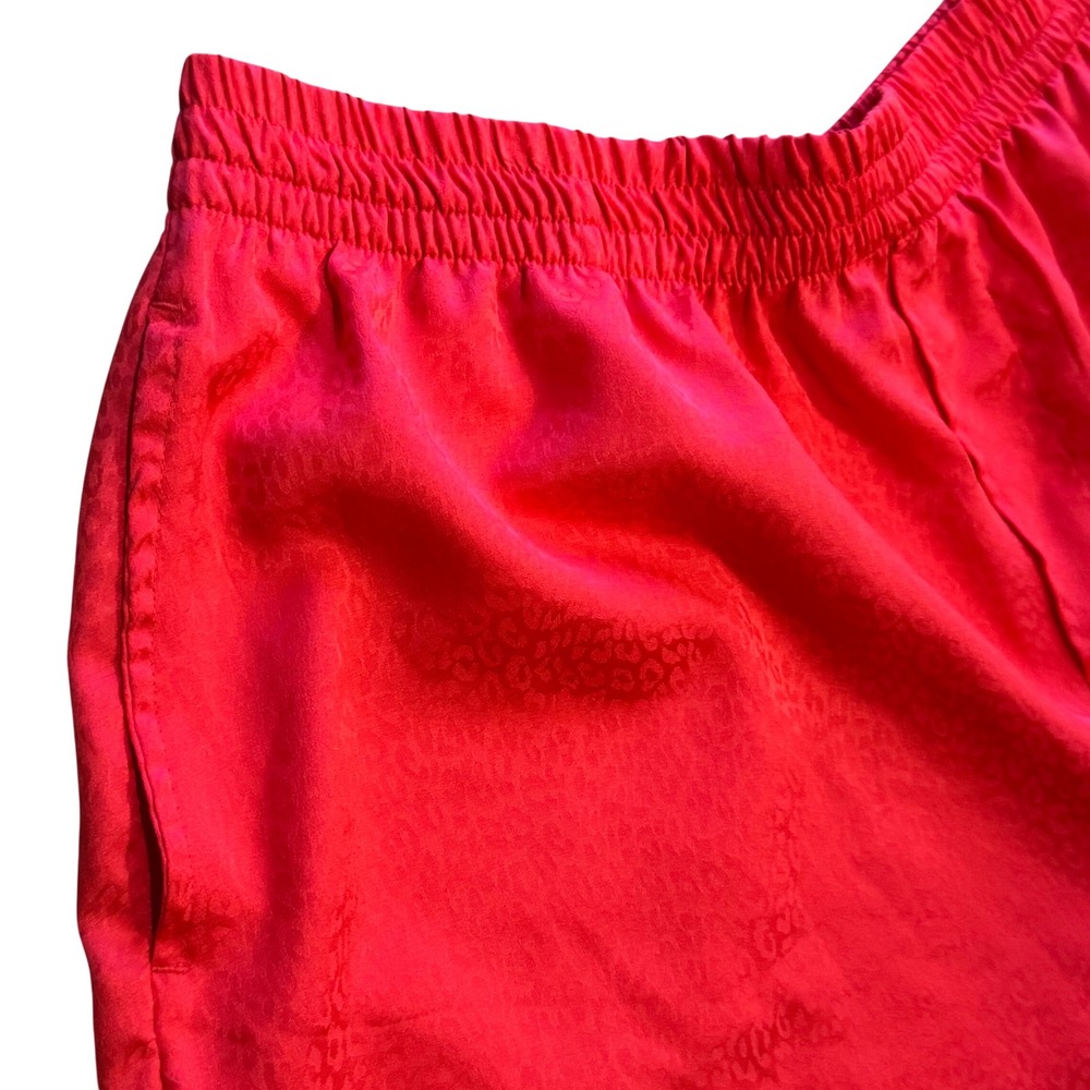 Victoria's Secret Satin Sleep Shorts Boxers Coral Leopard Print Size Large NWOT - Picture 2 of 8